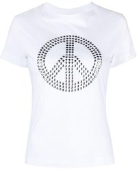 Moschino Jeans - T-Shirt mit Friedenszeichen - Lyst