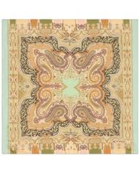 Etro - Abstract-Print Silk Pocket Square - Lyst