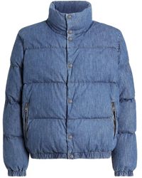 Dolce & Gabbana - Cotton Denim Gewatteerde Jas - Lyst