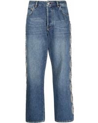 Philipp Plein - Crystal Cable Wide-Leg Jeans - Lyst