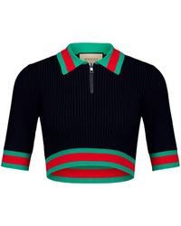 Gucci - Ribbed-knit Cropped Top - Lyst