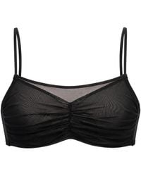Zhilyova - Gathered Mesh-Panel Bra - Lyst