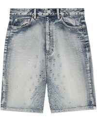 we11done - Embroidery Denim Shorts - Lyst