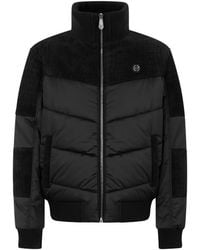 Philipp Plein - Matte Nylon Puffer Jacket Textured Panel Canvas Down Jacket - Lyst