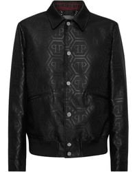 Philipp Plein - Bomberjacke Aus Monogramm-Jacquard - Lyst