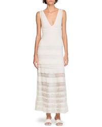 knee length dresses for ladies SANDRO Zade chevron-knit maxi dress main image 0