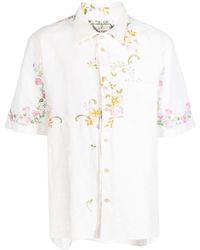 By Walid - James Embroidered Linen Shirt - Lyst