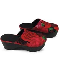 Magda Butrym - Mules Con Stampa Rose E Plateau - Lyst