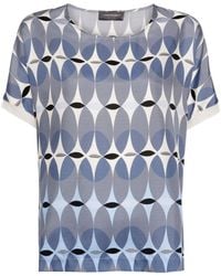 Lorena Antoniazzi - Geometric-print Silk T-shirt - Lyst
