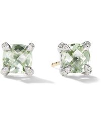 David Yurman "Orecchini in argento sterling, quarzo e diamanti Chatelaine" - Verde