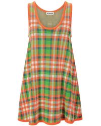 STAUD - Robe Courte Piazza À Carreaux - Lyst