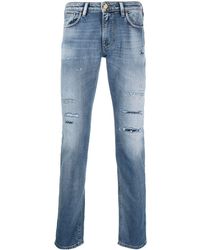Emporio Armani - Gerade Jeans im Distressed-Look - Lyst