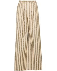 forte_forte - Linen And Cotton Blend Lurex Striped Pants - Lyst