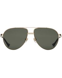 Gucci - Logo-engraved Pilot-frame Sunglasses - Lyst