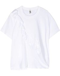 Noir Kei Ninomiya - Ruffle-detailing Cotton T-shirt - Lyst