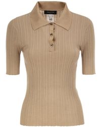 Fabiana Filippi - Ribbed-Knit Polo Shirt - Lyst