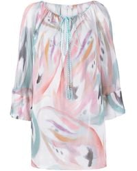 Etro - Abstract-Print Boat Neck Blouse - Lyst