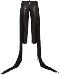 DSquared² - Leather Cropped Trousers - Lyst