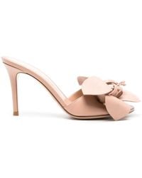 Gianvito Rossi - Floral-appliqué Leather Mules - Lyst