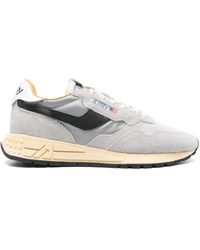 Autry - Reelwind Low "Sand Cracked Leather And Nylon" Sneakers - Lyst