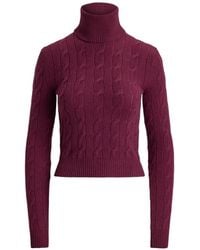 Ralph Lauren - Cable-Knit Roll-Neck Sweater - Lyst