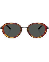 DIESEL - Tortoiseshell-Effect Oval-Frame Sunglasses - Lyst