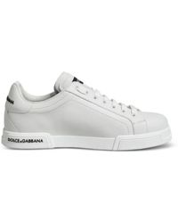 Dolce & Gabbana - Logo-Details Leather Low-Top Sneakers - Lyst