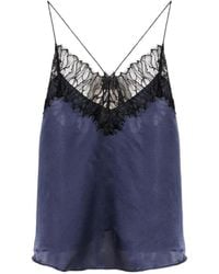 IRO - Newin Lace-Trimmed Silk Top - Lyst