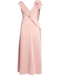 Erdem - Floral-Embellished Ruffled Midi Dress - Lyst