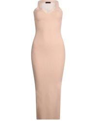 Liu Jo - Lace-Insert Ribbed Midi Dress - Lyst