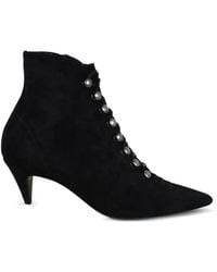 Saint Laurent - Mid Heel Pointed Toe Boots - Lyst