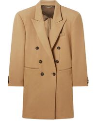 Stella McCartney - Padded-Shoulder Double-Breasted Coat - Lyst