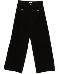 Sandro - Velvet Straight-Leg Trousers - Lyst