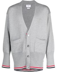 Thom Browne - V-Neck Virgin-Wool Cardigan - Lyst