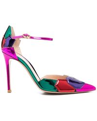 Gianvito Rossi - Metallic Patchwork Pointed-toe 105mm Pumps - Lyst