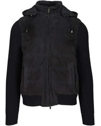 Al Duca d'Aosta - Suede Wool Bomber Jacket - Lyst