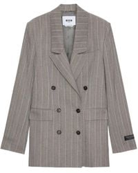 MSGM - Pinstripe Double-Breasted Jacket - Lyst