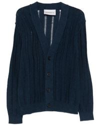 Amaranto - Cardigan En Maille Ajourée À Design Côtelé - Lyst