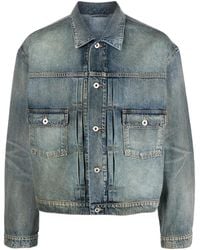 KENZO - Stonewashed Denim Jacket with Pleat - Lyst