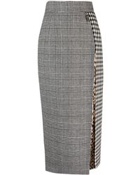 Roberto Cavalli - Checked-panels Long Skirt - Lyst