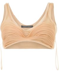 Alberta Ferretti - Gathered Silk Top - Lyst