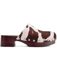 Simon Miller - Rio Cow-Print Wood Clog Mules - Lyst