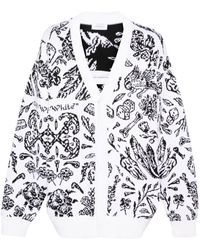 Off-White c/o Virgil Abloh - Intarsia-knit V-neck Cardi-coat - Lyst