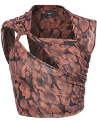 Pinko - Abstract-print Cut-out Top - Lyst