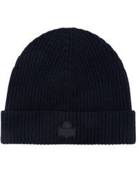 Isabel Marant - Logo-Embroidered Ribbed-Knit Beanie - Lyst