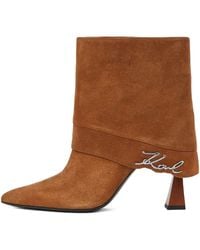 KARL LAGERFELD - Debutante Fold-Over Ankle Boots - Lyst