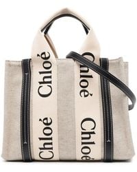 Chloé - Woody Logo-Print Tote Bag - Lyst