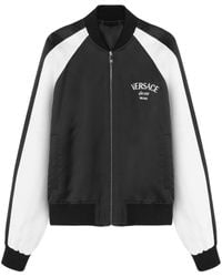 Versace - Chaqueta bomber con logo bordado - Lyst