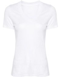 120% Lino - Vネック リネンtシャツ - Lyst