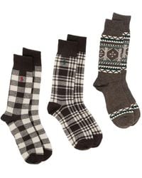 Polo Ralph Lauren - Set de tres pares de calcetines Polo Pony a cuadros - Lyst